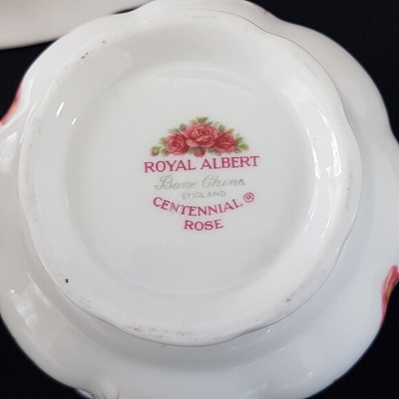 3pc Royal Albert Centennial Rose Bone China Cream Sugar and Tray Set - Picture 10 of 10